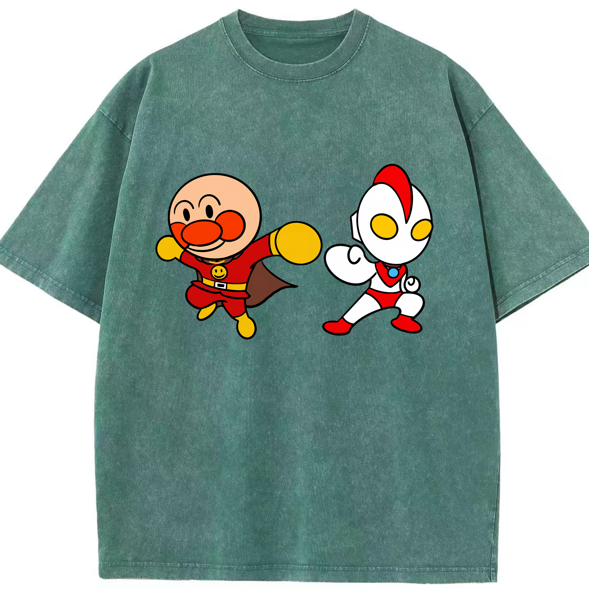 （画像用） アンパンマン Anpanman 綿100% ヴィンテージ風 半袖Tシャツ（フロントプリント）